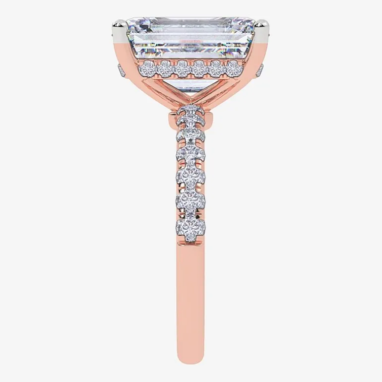(F-G /Vs2-Si1) Womens 10 1/2 Ct. T.W. Lab Grown White Diamond 14K Gold Side Stone Engagement Ring
