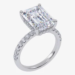 (F-G /Vs2-Si1) Womens 10 1/2 Ct. T.W. Lab Grown White Diamond 14K Gold Side Stone Engagement Ring