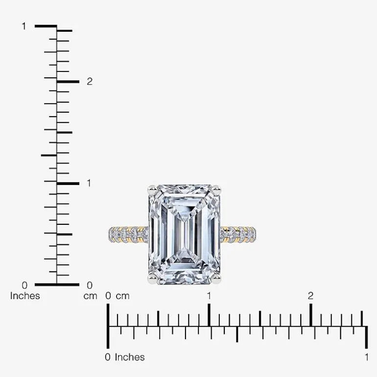 (F-G /Vs2-Si1) Womens 10 1/2 Ct. T.W. Lab Grown White Diamond 14K Gold Side Stone Engagement Ring