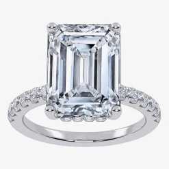 (F-G /Vs2-Si1) Womens 10 1/2 Ct. T.W. Lab Grown White Diamond 14K Gold Side Stone Engagement Ring