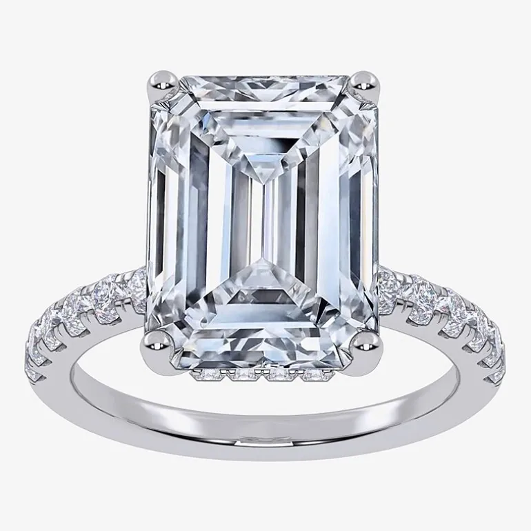 (F-G /Vs2-Si1) Womens 10 1/2 Ct. T.W. Lab Grown White Diamond 14K Gold Side Stone Engagement Ring