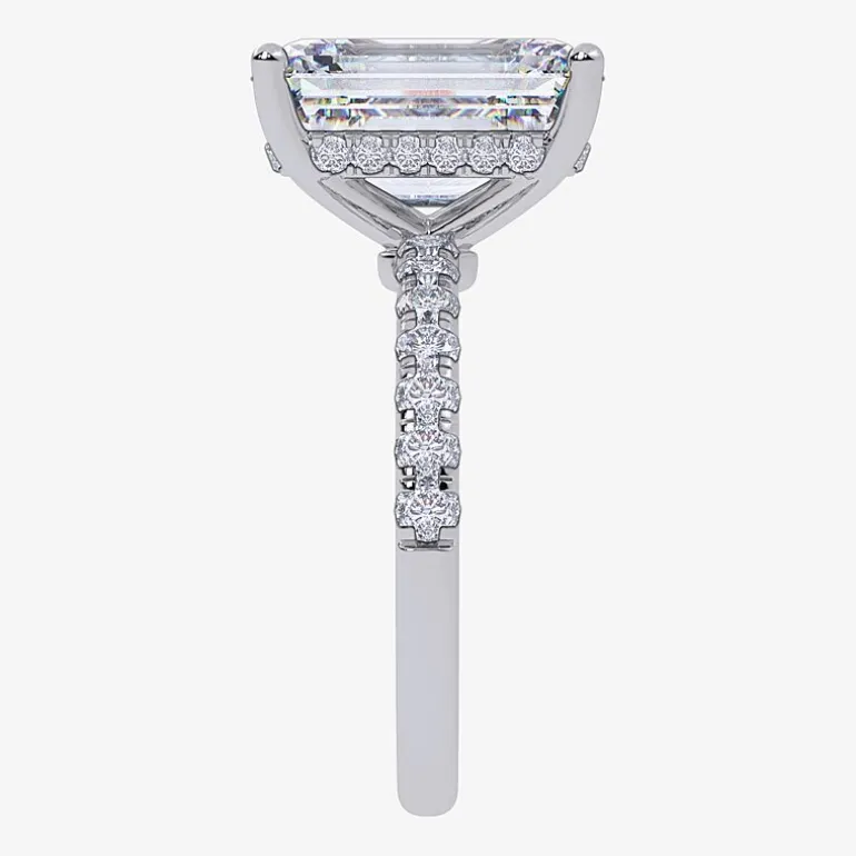 (F-G /Vs2-Si1) Womens 10 1/2 Ct. T.W. Lab Grown White Diamond 14K Gold Side Stone Engagement Ring