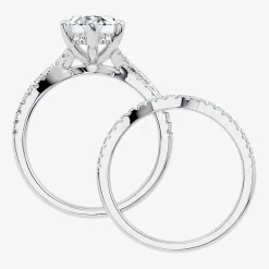(F-G/ Vs2-Si1) Womens 3 1/2 CT. T.W Lab Grown White Diamond 10K Gold Marquise Side Stone Bridal Set
