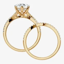 (F-G/ Vs2-Si1) Womens 3 1/2 CT. T.W Lab Grown White Diamond 10K Gold Marquise Side Stone Bridal Set