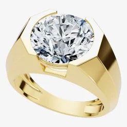 (F-G /Vs1-Vs2) Mens 5 CT. T.W. Lab Grown White Diamond 14K Gold Round Solitaire Engagement Ring