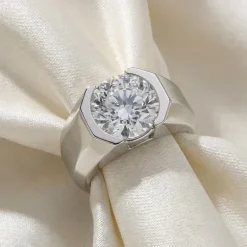 (F-G /Vs1-Vs2) Mens 5 CT. T.W. Lab Grown White Diamond 14K Gold Round Solitaire Engagement Ring