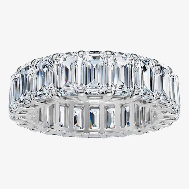 (F-G /Vs1-Vs2) Unisex Adult 5MM 6 CT. T.W. Lab Grown White Diamond 14K Gold Eternity Wedding Band