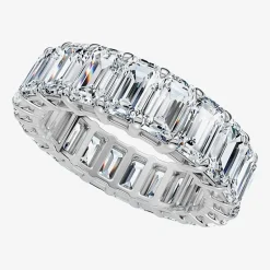 (F-G /Vs1-Vs2) Unisex Adult 5MM 6 CT. T.W. Lab Grown White Diamond 14K Gold Eternity Wedding Band