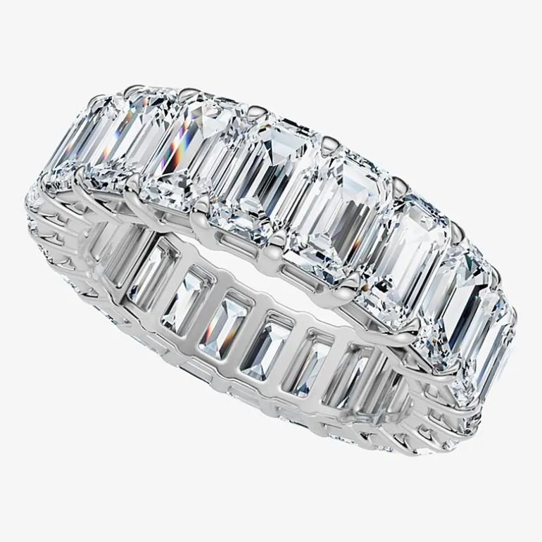 (F-G /Vs1-Vs2) Unisex Adult 5MM 6 CT. T.W. Lab Grown White Diamond 14K Gold Eternity Wedding Band