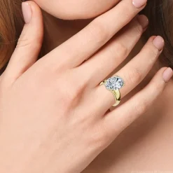 (F-G /Vs1-Vs2) Womens 4 CT. Lab Grown White Diamond 14K Gold Oval Solitaire Engagement Ring