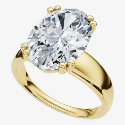 (F-G /Vs1-Vs2) Womens 4 CT. Lab Grown White Diamond 14K Gold Oval Solitaire Engagement Ring