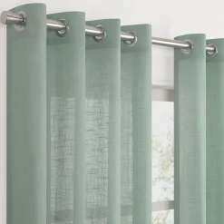 Fieldcrest Arden Solid Cotton Grommet Top Sheer Single Curtain Panel