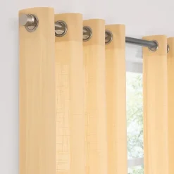 Fieldcrest Arden Solid Cotton Grommet Top Sheer Single Curtain Panel