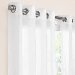 Fieldcrest Arden Solid Cotton Grommet Top Sheer Single Curtain Panel
