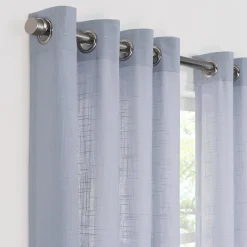 Fieldcrest Arden Solid Cotton Grommet Top Sheer Single Curtain Panel