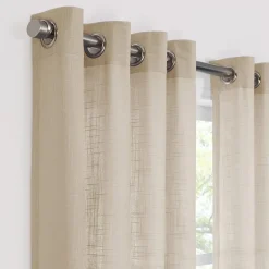 Fieldcrest Arden Solid Cotton Grommet Top Sheer Single Curtain Panel