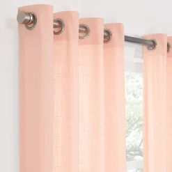 Fieldcrest Arden Solid Cotton Grommet Top Sheer Single Curtain Panel