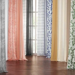 Fieldcrest Arden Solid Cotton Grommet Top Sheer Single Curtain Panel