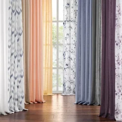 Fieldcrest Arden Solid Cotton Grommet Top Sheer Single Curtain Panel