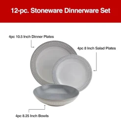 Fieldcrest Cambria 12-pc. Stoneware Dinnerware Set