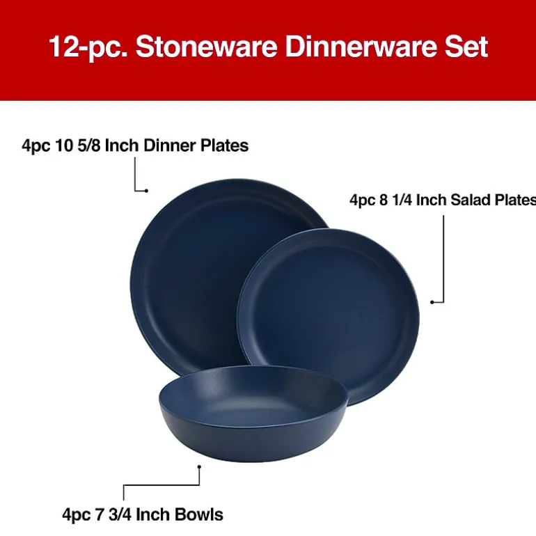 Fieldcrest Legacy Denim 12-pc. Stoneware Dinnerware Set