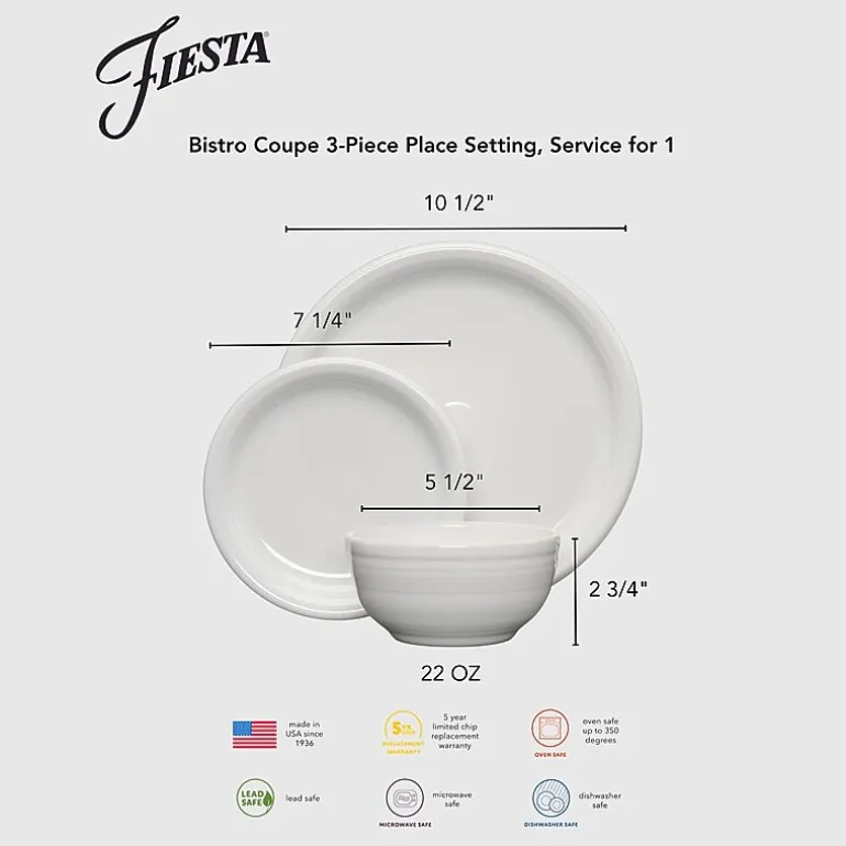 Fiesta Bistro Coupe 3-pc. Ceramic Place Setting