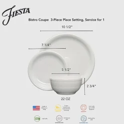 Fiesta Bistro Coupe 3-pc. Ceramic Place Setting