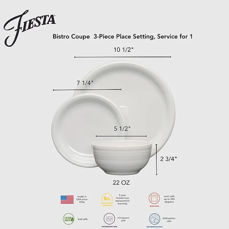Fiesta Bistro Coupe 3-pc. Ceramic Place Setting