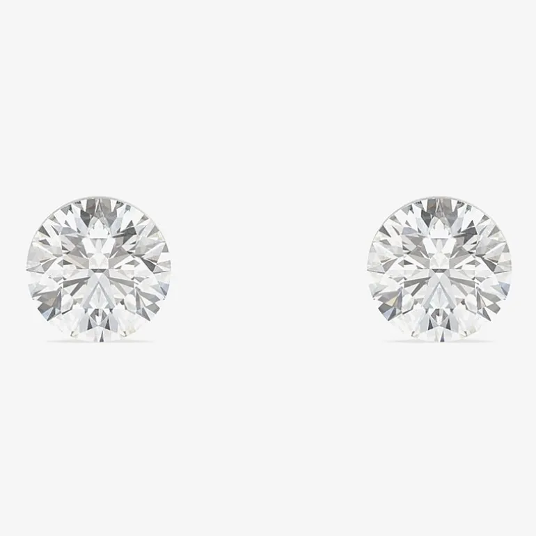 Floating Diamonds (F / Vs2) 1/2 CT. T.W. Lab Grown White Diamond 14K Gold 4.2mm Round Stud Earrings