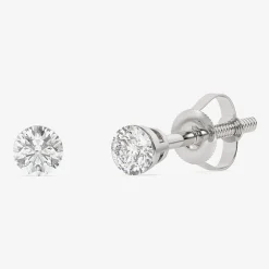 Floating Diamonds (F / Vs2) 1/2 CT. T.W. Lab Grown White Diamond 14K Gold 4.2mm Round Stud Earrings