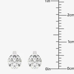 Floating Diamonds (F / Vs2) 1 CT. T.W. Lab Grown White Diamond 14K Gold 5.4mm Round Stud Earrings