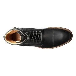Florsheim Mens Chalet Cap Toe Stacked Heel Lace Up Boots