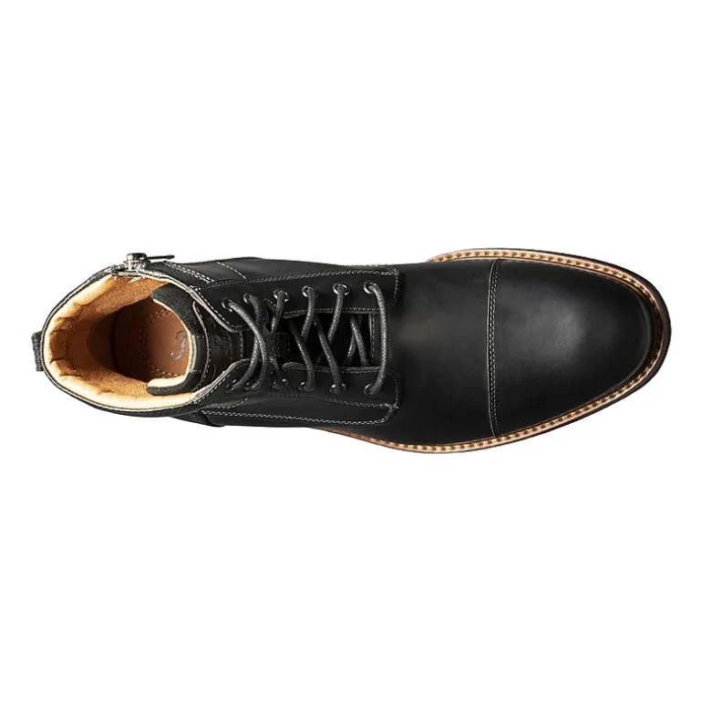 Florsheim Mens Chalet Cap Toe Stacked Heel Lace Up Boots