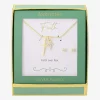 Footnotes Faith Womens Cubic Zirconia 14K Gold Over Brass Cross 2-pc. Jewelry Set