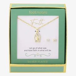 Footnotes Our Lady Of Guadalupe Womens Cubic Zirconia 14K Gold Over Brass Pure Silver Over Brass 2-pc. Jewelry Set