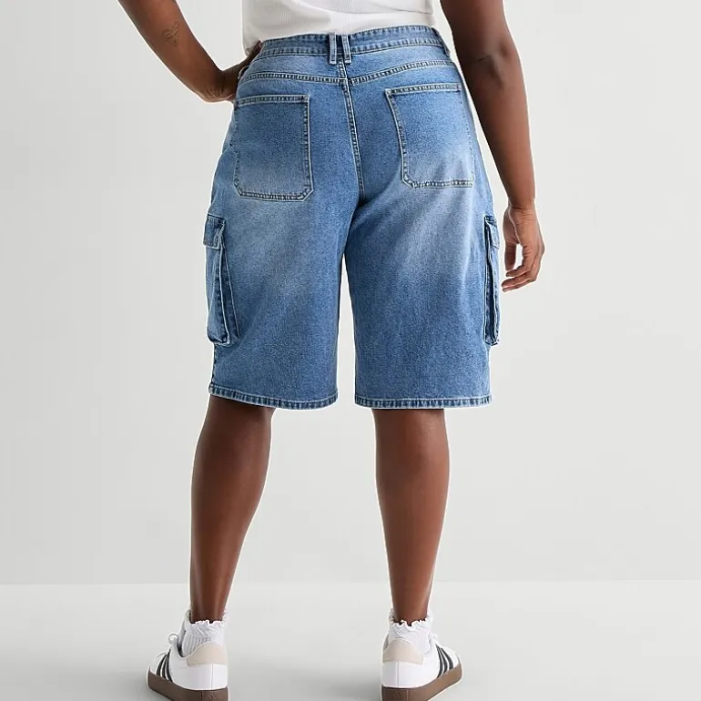 Forever 21 Womens High Rise Juniors Plus Cargo Short