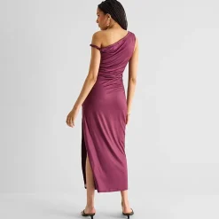 Forever 21 Womens Juniors Asymmetrical Neck Sleeveless Bodycon Dress