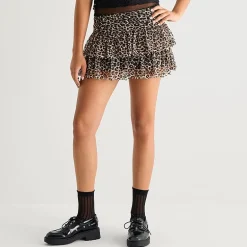 Forever 21 Womens Juniors Low Rise Mini Flared Skirt