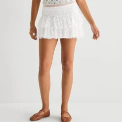 Forever 21 Womens Juniors Low Rise Mini Flared Skirt