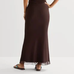Forever 21 Womens Juniors Mid Rise Maxi Skirt