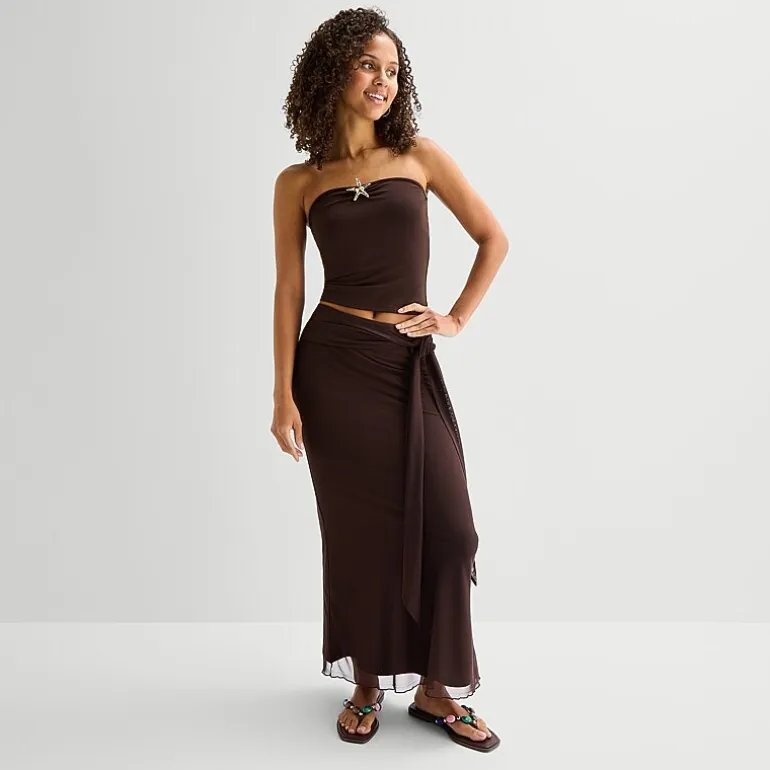 Forever 21 Womens Juniors Mid Rise Maxi Skirt