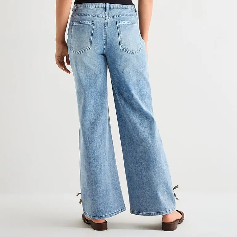 Forever 21 Womens Juniors Mid Rise Loose Fit Jean