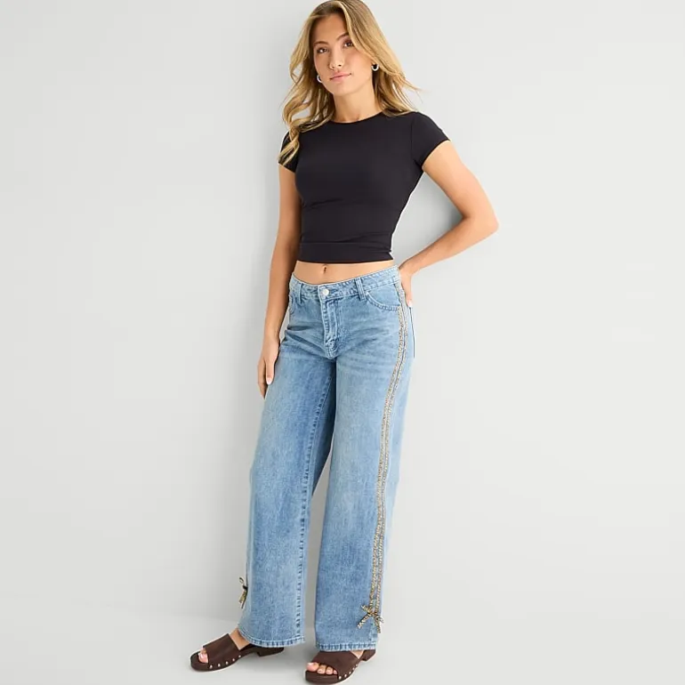 Forever 21 Womens Juniors Mid Rise Loose Fit Jean