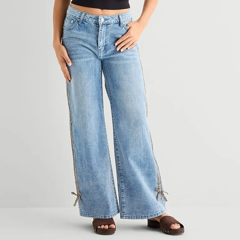 Forever 21 Womens Juniors Mid Rise Loose Fit Jean