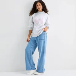 Forever 21 Womens Juniors Mock Neck Long Sleeve Sweatshirt
