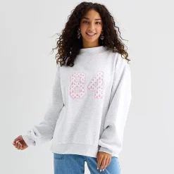 Forever 21 Womens Juniors Mock Neck Long Sleeve Sweatshirt