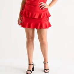Forever 21 Womens Juniors Plus Low Rise Mini Flared Skirt