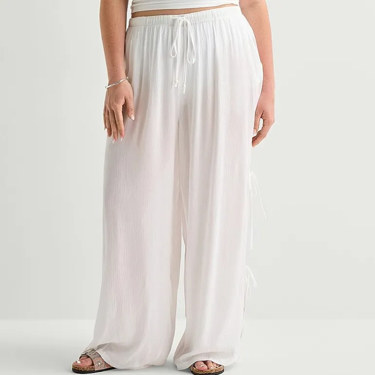 Forever 21 Womens Juniors Plus Straight Mid Rise Pull-On Pant
