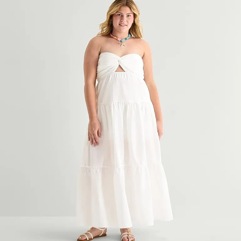 Forever 21 Womens Juniors Plus Sweetheart Neck Sleeveless Maxi Dress