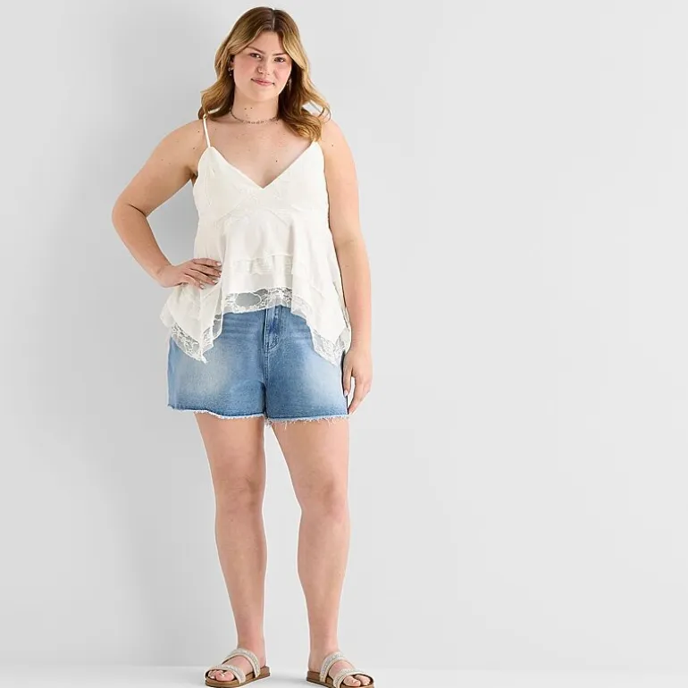 Forever 21 Womens Juniors Plus V Neck Sleeveless Babydoll Top